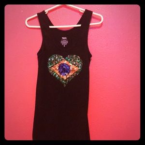 Black t shirt with some design